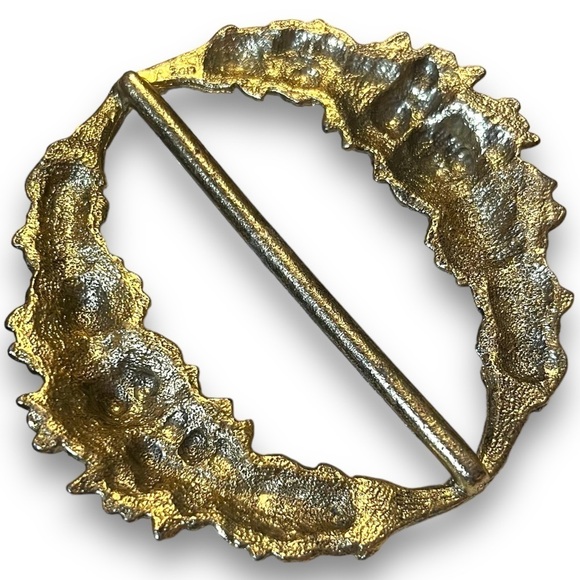Vintage Art Nouveau Metal Floral Bouquet Rose Sash Buckle main image 4